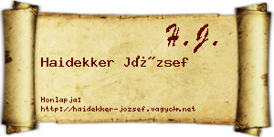 Haidekker József névjegykártya